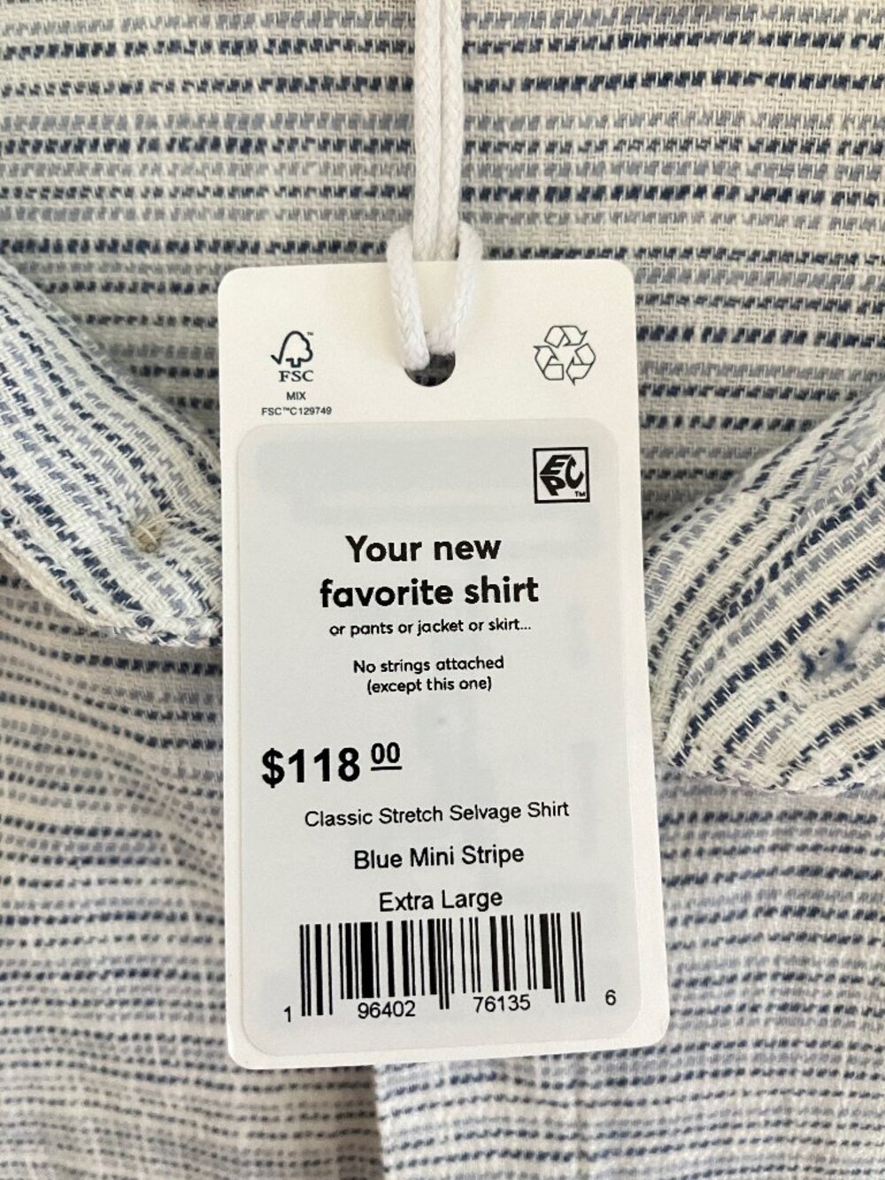 Marine Layer Men's Stretch Selvage Short Sleeve T-Shirt Size XL Blue Mini Stripe - Picture 2 of 11